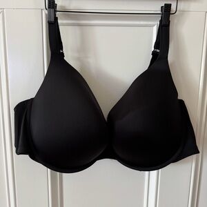CACIQUE SMOOTH CUP BOOST PLUNGE UNDERWIRE BRA BLACK SZ 48DDD